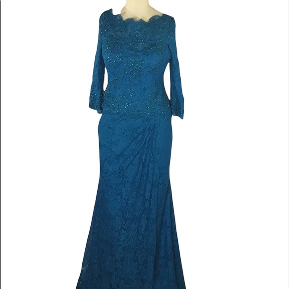 VM Collection Teal Gown , Sz 8 , NWT - Picture 1 of 7